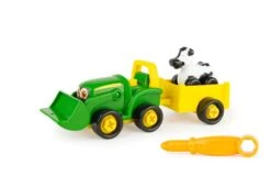 47209 Britains Build-a-Buddy John Deere Tractor With Loader And Trailer With Cow