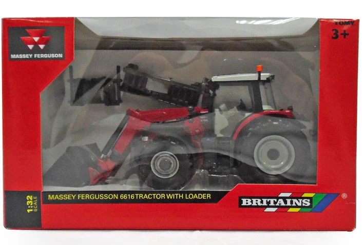 Britains MASSEY FERGUSON 6616 TRACTOR With LOADER (bucket, Silage Grab, Soft Hands Bale G - Image 2